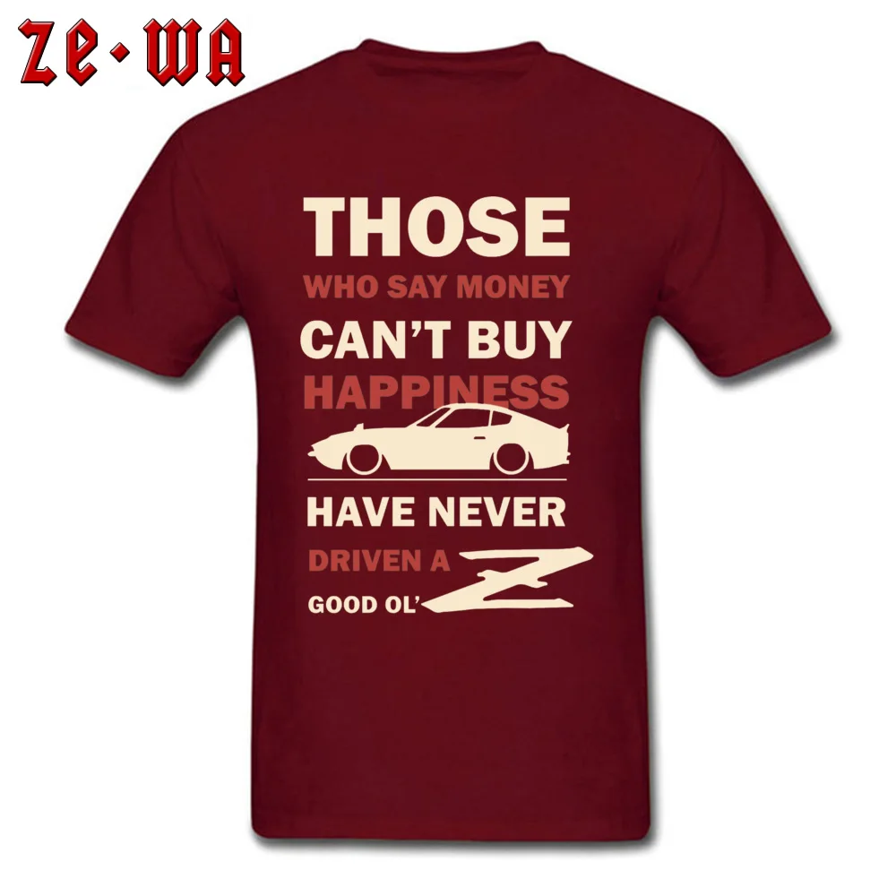 Fashionable Pure Cotton Tees for Men Custom T Shirt Group Retro O-Neck T Shirt Short Sleeve Drop Shipping Happiness in a Datsun Z 4746 maroon