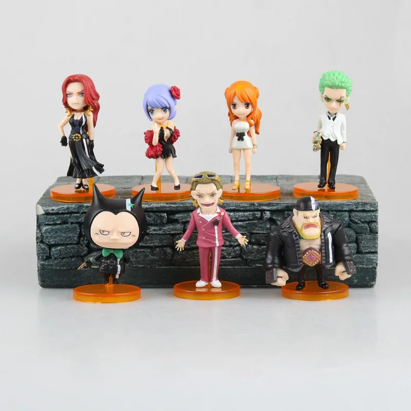 

7pcs/set ONE PIECE WCF FILM GOLD Vol.2 Nami Anime Action Figure ZORO Tanaka Baccarat Q Version PVC Model Collection Kids Toy 7cm