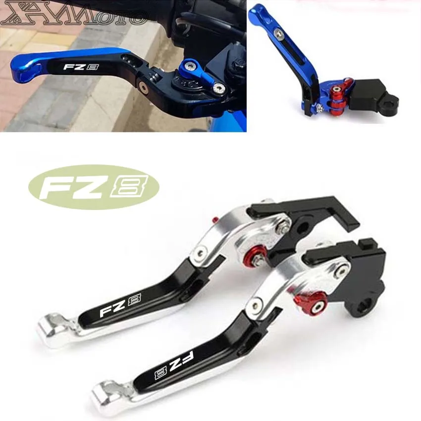 

Laser Logo(FZ8) Golde+Titanium New CNC Folding Extendable Motorcycle Brake Clutch Levers For Yamaha FZ8 2011 2012 2013 2014 2015