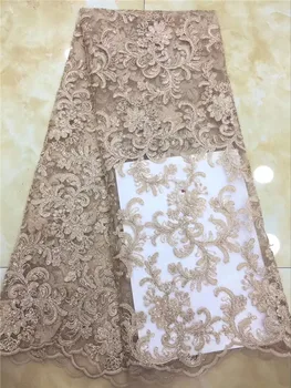 

Hot sale mesh cloth French net lace fabric African tulle apparel material for lady dress PNZ815(5yards/lot)