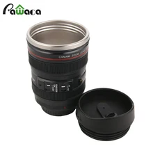 Nueva 400 ml acero inoxidable lente de la cámara caniam taza de viaje taza de café Taza de té Con Tapa de Bebida Oficina Termos Regalo Creativo