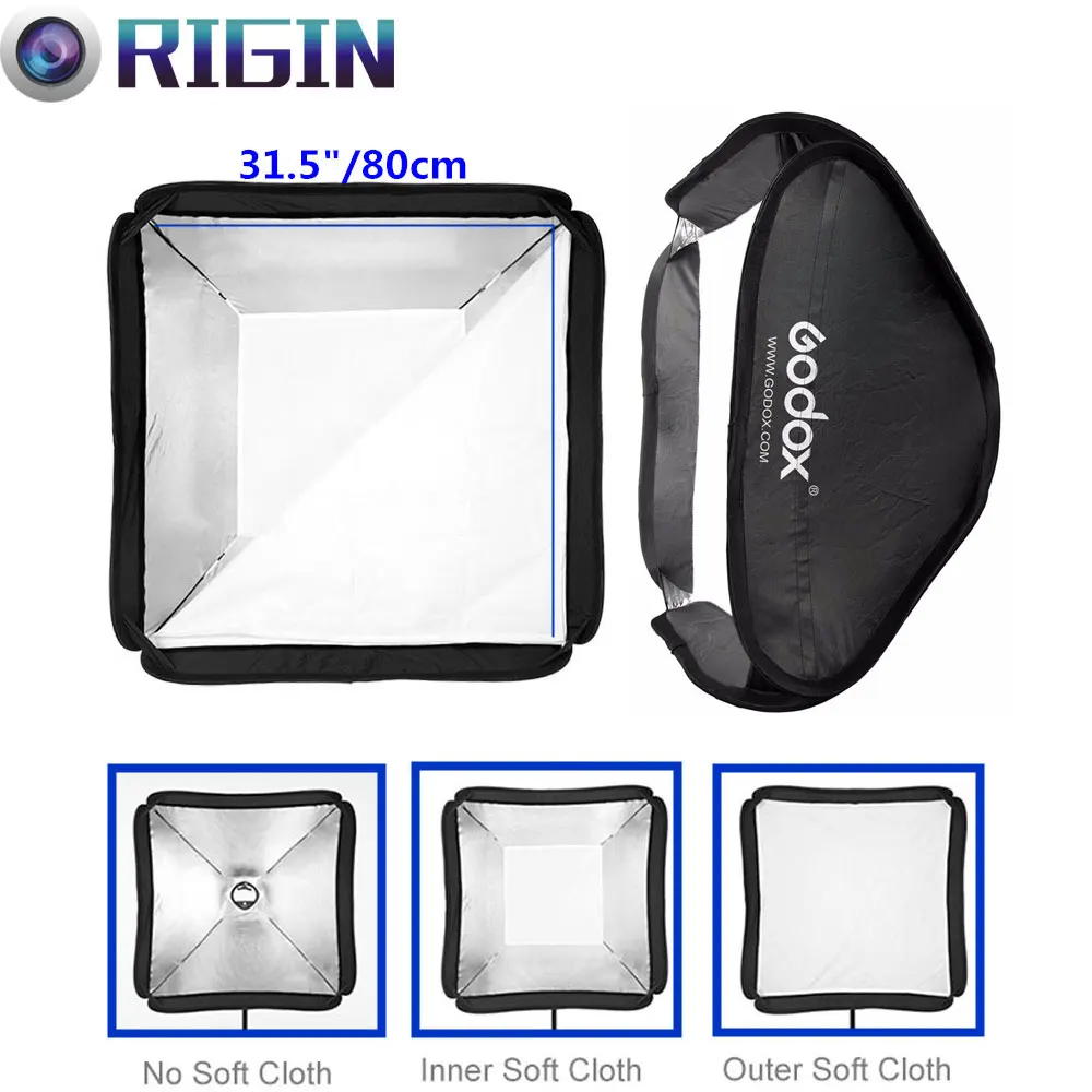 

Godox Foldable Portable Only the SoftBox 31"/80cm Special For S-Type Bracket For Camera Flash/Speedlite (Only the SoftBox)