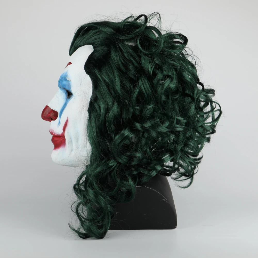 2019 Movie Joker Mask Cosplay Movie Horror Scary Smile Evil Clown Halloween Mask Latex Adult  (5)