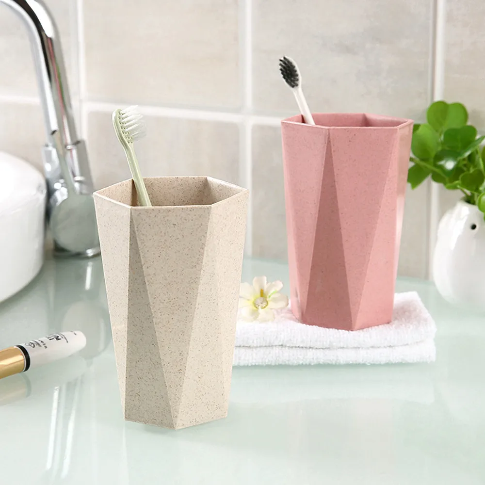 

Reusable Plastic Cups Personality Milk Juice Cup Geometry Cup Mug Drinkware Unique Gift Bathroom Tumblers Water Cup