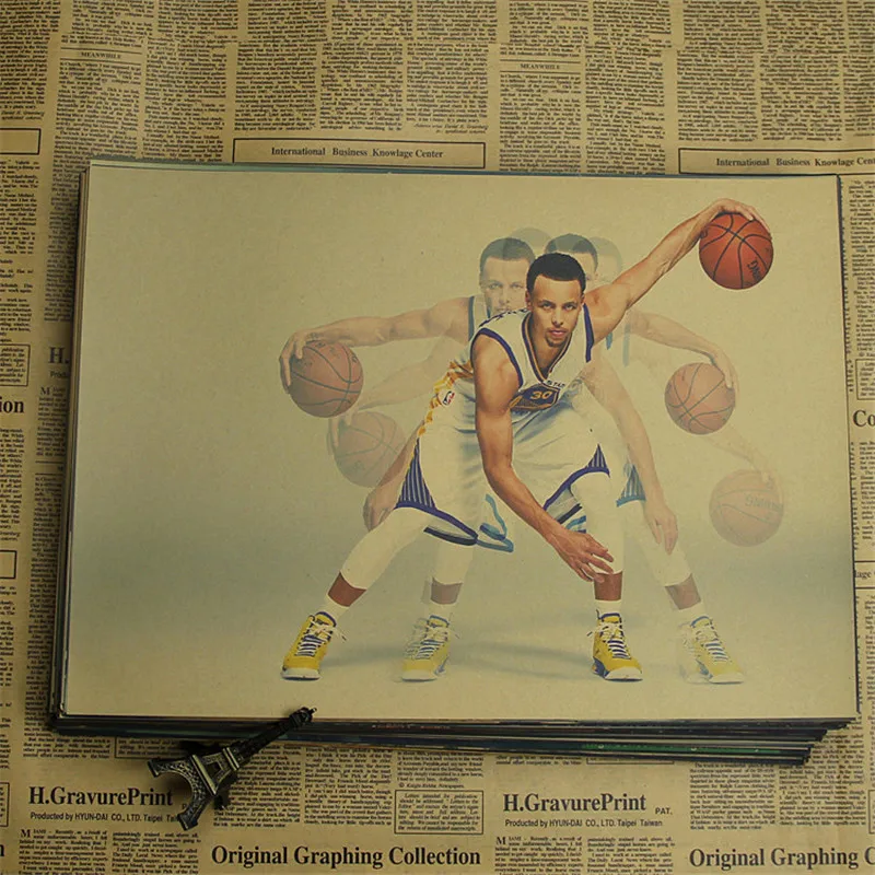 Vintage Nba Basketball Star Mvp Warriors Stephen Curry Poster Retro Kraft Paper Bar Home Decor Wall Sticker Wallpaper 42x30cm Buy At The Price Of 1 51 In Aliexpress Com Imall Com