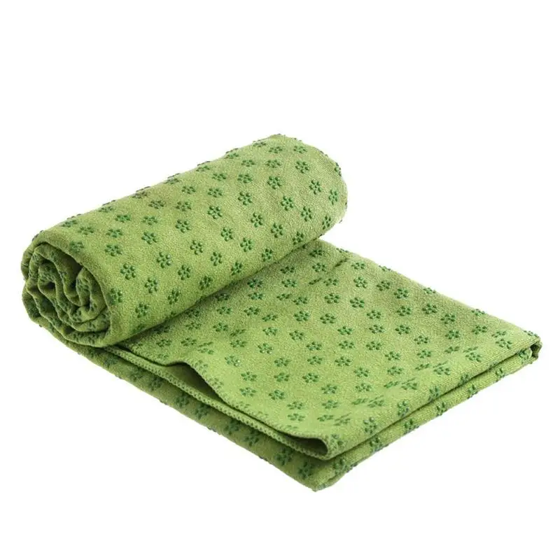 Нескользящий хлопковый Коврик для йоги ковер Слива точечная Смола полотенце одеяло впитывающее пот полотенце для спорта Фитнес упражнения пилатес поставки - Цвет: Зеленый