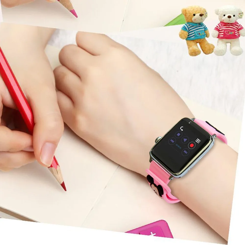 Cute Mickey Mouse hellokitty Ears silicone strap for apple watch band 44 40 38 42 mm for iwatch 1/2/3/4 Replaceable Accessories