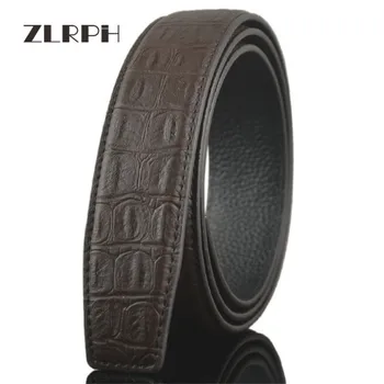 

ZLRPH Famous Brand Belt Men 100% Good Quality Cowskin Genuine Luxury Leather Men's Belts,Strap Male Metal Automatic Buckle