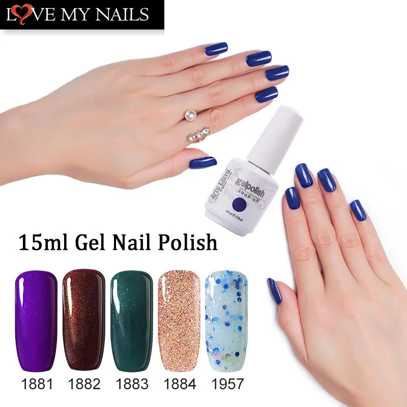 

Arte Clavo Transparent UV Gel Bring Nail Gel Polish Shining UV Soak Off Glitter Color Coat Manicurement Lacquer Gel Nail Polish