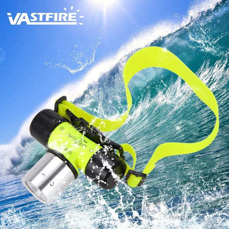 Beste VastFire 500LM XM L T6 LED Zwemmen Waterdichte Duiken Koplamp Hoofd Licht met 1x18650 batterij + 1 xCharger