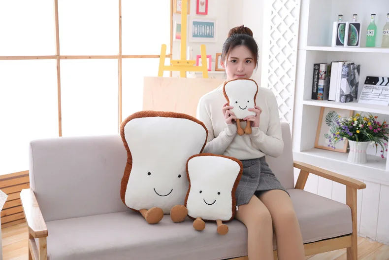 

20cm creative cartoon bread toast pillow fun food plush toy sofa cushion doll children gift