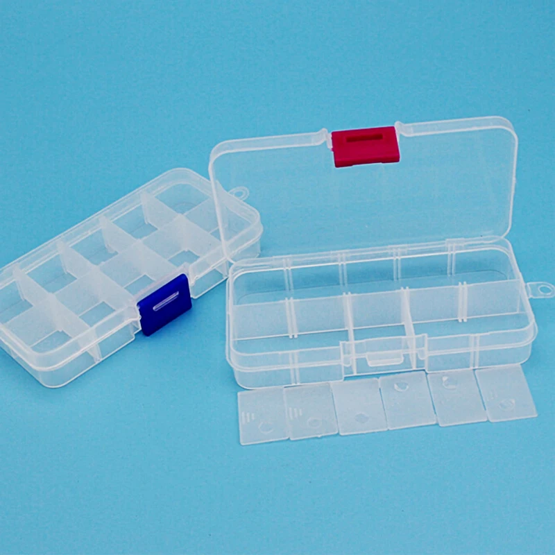 

1pc Practical DIY Tools Packaging Box 10 Slots Electronic Spare Part Removable Storage Box Screw Jewelry Sewing plastic Tool Box