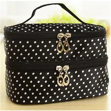 2016 New Cosmetic Bag Fashion Portable Colorful Small Dots Toiletry Makeup Wash Case Handbag High Quality Free Shipping S385