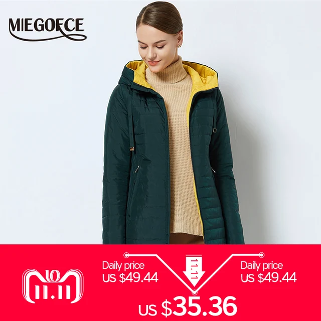 Новая весенняя коллекция курток MIEGOFCE 2018 куртка женская теплая с капюшоном высококачественная пальто женское