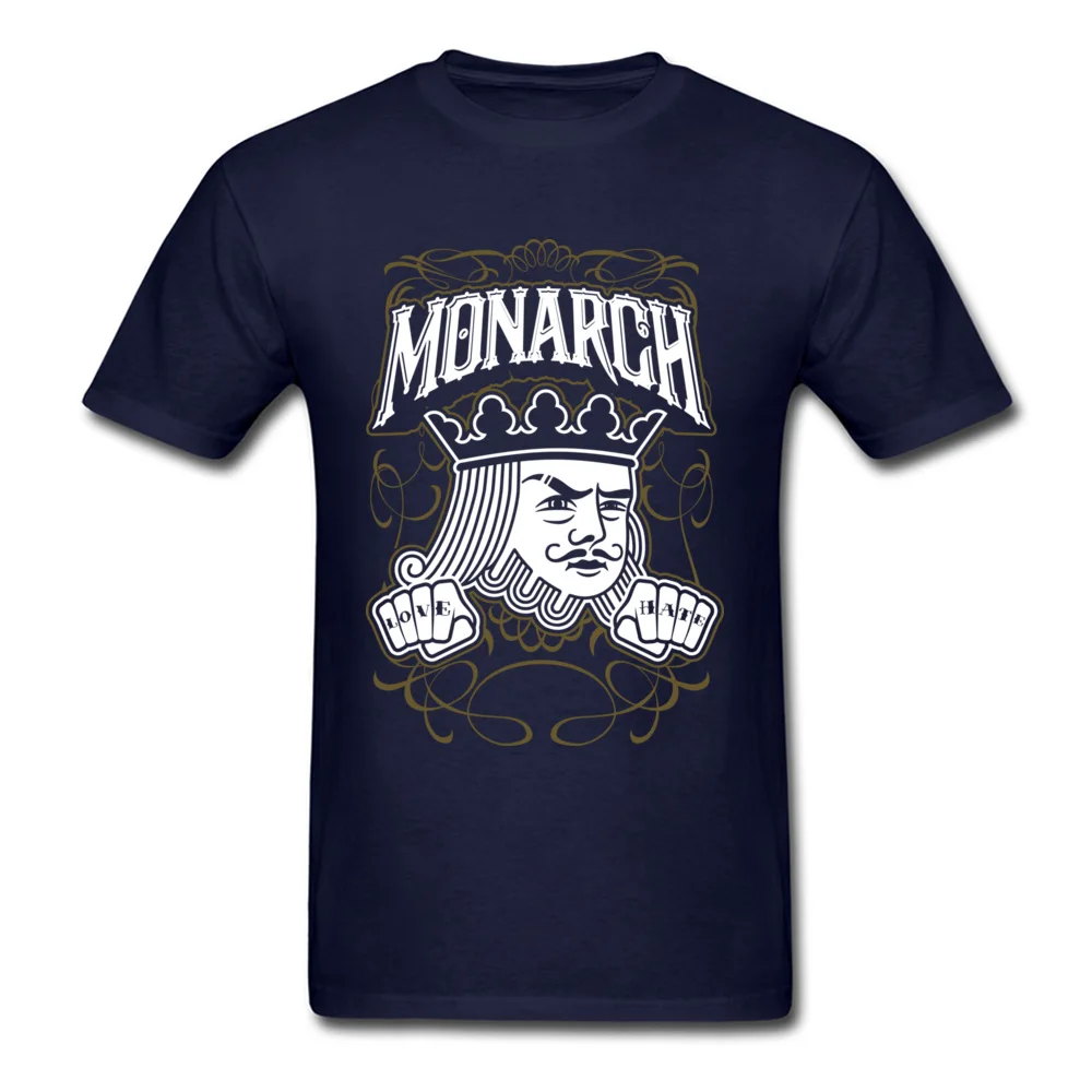 Arrogant king T Shirt Short Sleeve Slim Fit Dominant Men's Summer Fall T Shirt Slim Fit T-Shirt Crewneck Cotton Fabric Arrogant king navy