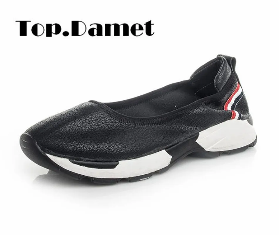 

Top.Damet Fashion Summer Casual Breathable PU Leather Platform Heel Women Comfort Ballet Hollow-out Loafers Sneakers Shoes Woman