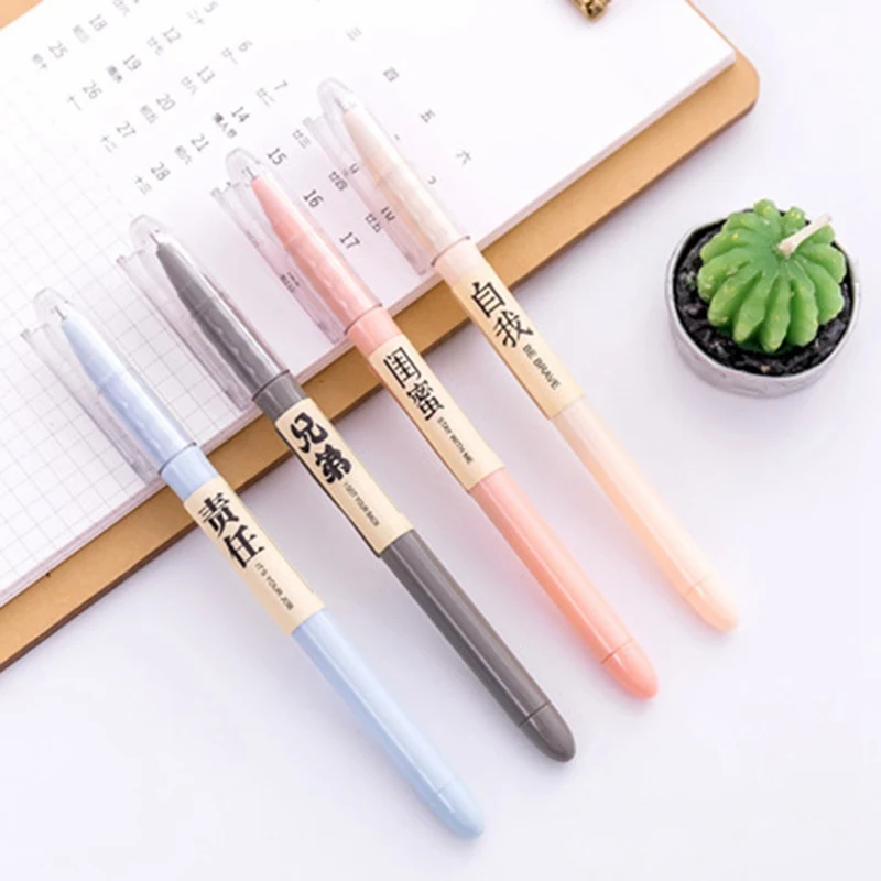 1 шт. креативные персонализированные китайские персонажи гелевая ручка 0,5 мм ручка с черными чернилами Kawaii школьные принадлежности канцелярские принадлежности, подарок