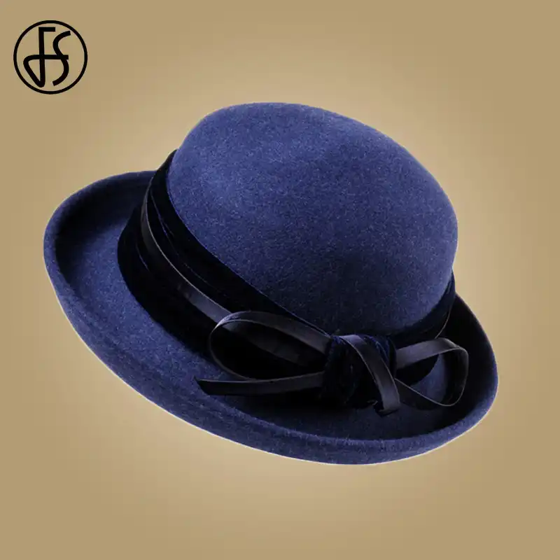 navy blue bowler hat