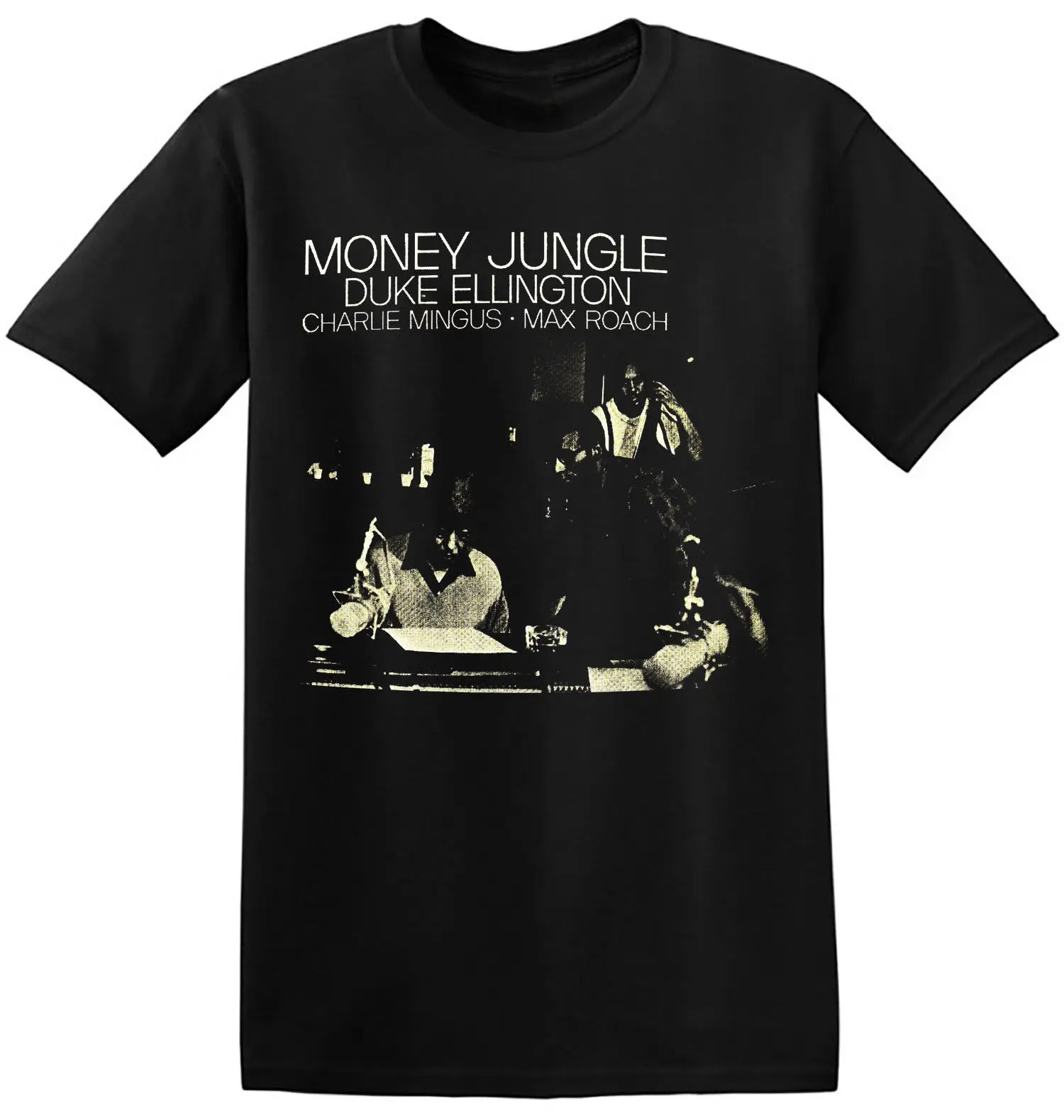 Jazz T shirt Men Retro Music Album Cover Vintage Graphic Print Band Tee