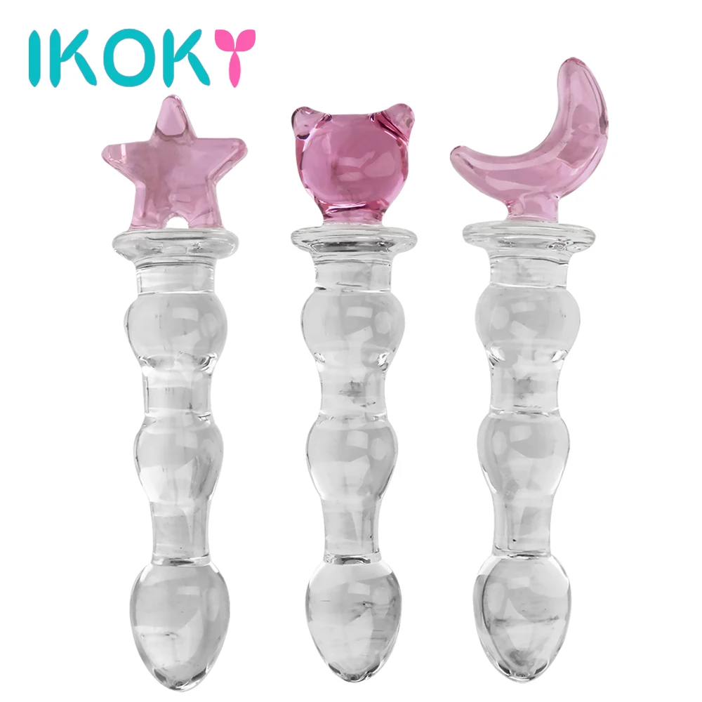 IKOKY Crystal Glass Anal Plug Bear Star Moon Shape Stimulation Prostate Massage Sex Toys for Men Women | Красота и здоровье