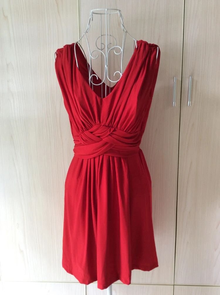 

Sexy v-neck pleated mini summer dress Red black dresses woman party night 2019 new arrival sleeveless club vestidos