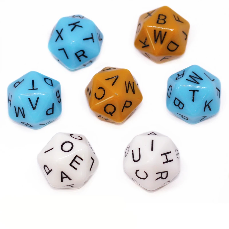 7 Teile Satz 20 Seitige D20 Englisch Buchstaben Alphabet Wurfel Bord Spiele Zubehor Fur Kinder Dice Aliexpress