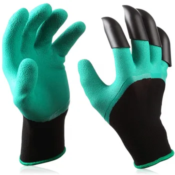 

2PCS/Lot Garden Gloves With 4 Plastic Claws Easy For Digging Planting Garden Accessories Rubber Household Work Gloves