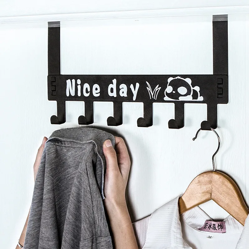 cheap Creative Door Back Type 6 Connecting Holders Nordic Cartoon Home Storage Clothes Hats Keys Sundry Fnishing Decorative Racks