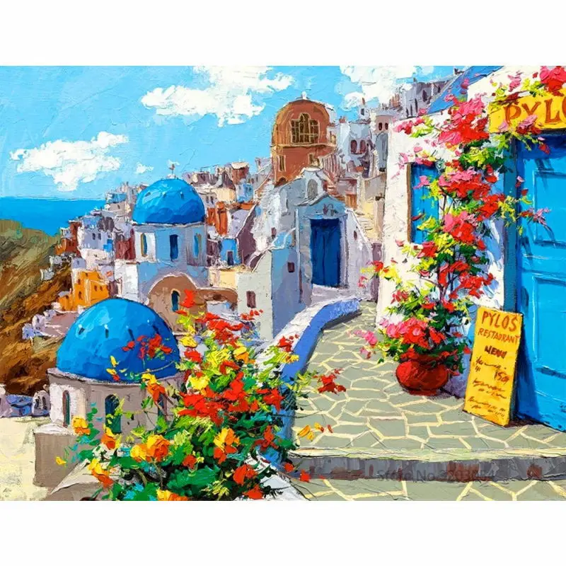 

CHUNXIA Framed DIY Painting By Numbers Landscape Acrylic Painting Modern Picture Home Decor For Living Room 40x50cm RA3424