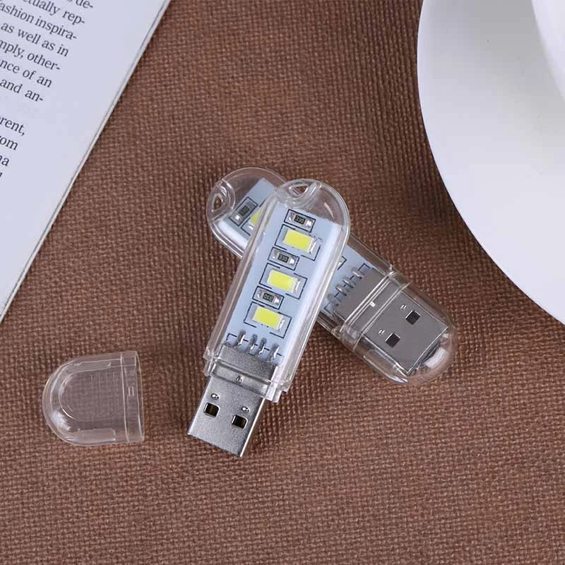 2 шт. USB флеш накопитель в форме светодиодной лампы 300мА 1 5 Вт Портативный Ночник