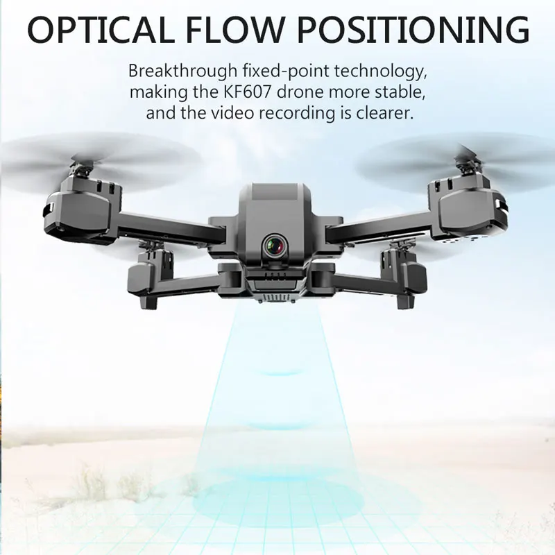 Newest KF607 Quadcopter with Wifi FPV 1080P 4K HD Dual Camera Optical Flow Selfie Drone Foldable Mini Dron VS SG106 visuo xs816