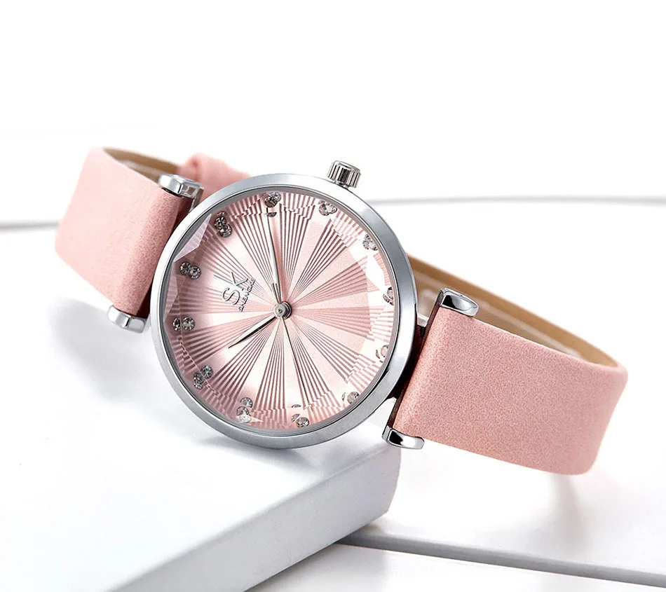 SK Luxury Brand Leather Ladies Wrist Watches Women Prism Quartz Watch For SHENGKE Female Clock reloj mujer 2019 relogio feminino (13)
