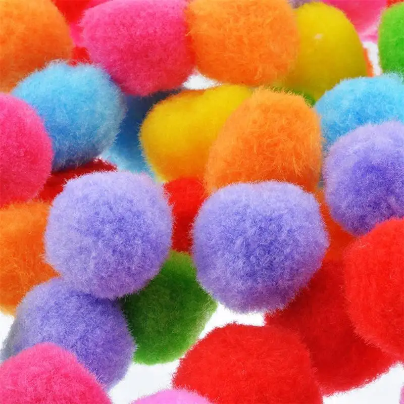 100 шт 4 см Ассорти Pom Poms котенок игрушки пушистые шарики для DIY креативные ремесла украшения(смешанные цвета