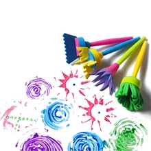 4 шт. мини-губка для рисования, губка, инструменты для детей, детский сад, Детская школа, раннее образование, рисунок, обучение