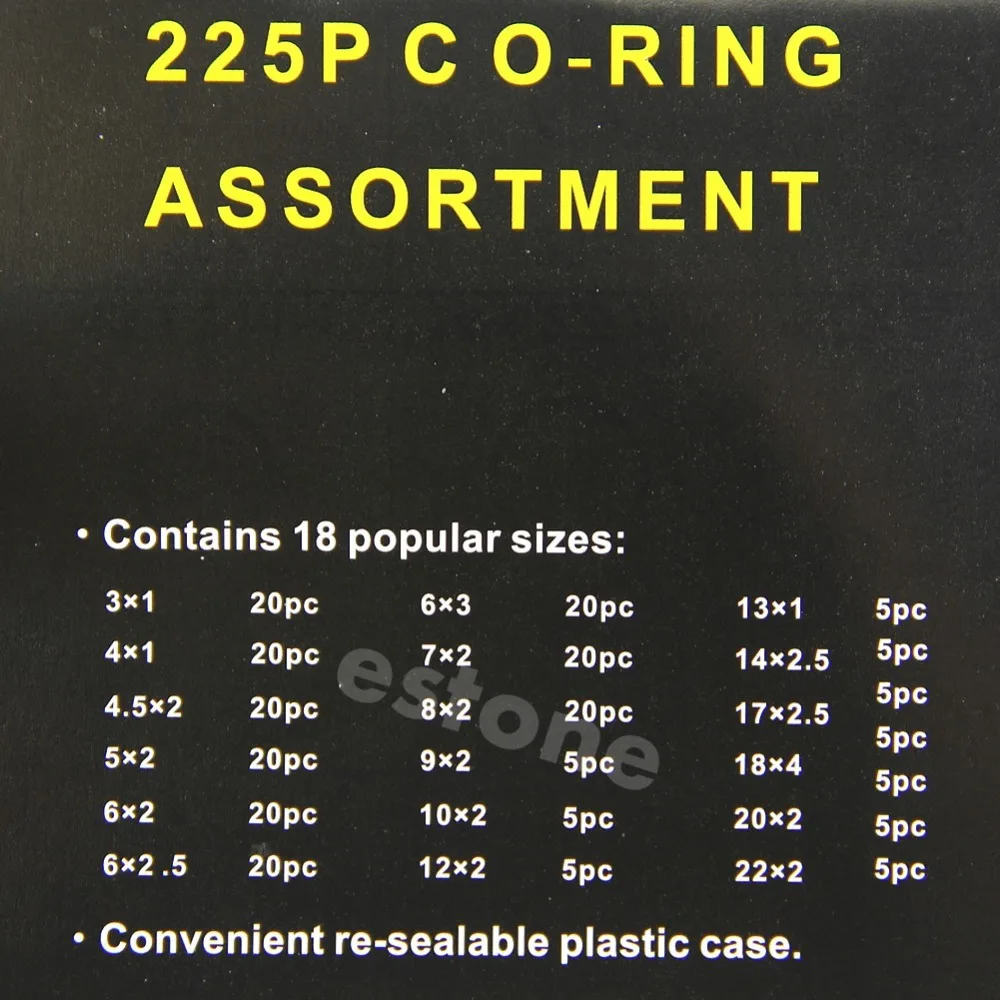 225 шт резиновое уплотнительное кольцо шайба уплотнения ассортимент черный для автомобиля