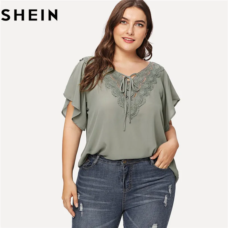 plus size blouses shein