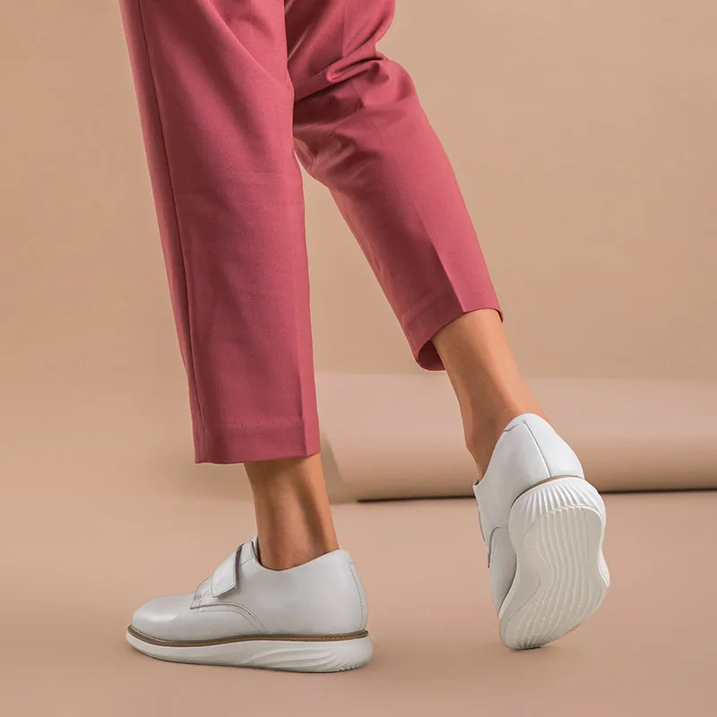 Plates Beige Boucle Top Bout Femmes 21331 Décontracté Crochet Beautoday Qualité Et white Cuir Rond De black En green Vachette Chaussures brown Véritable Femme Appartements 3jL5Aq4R