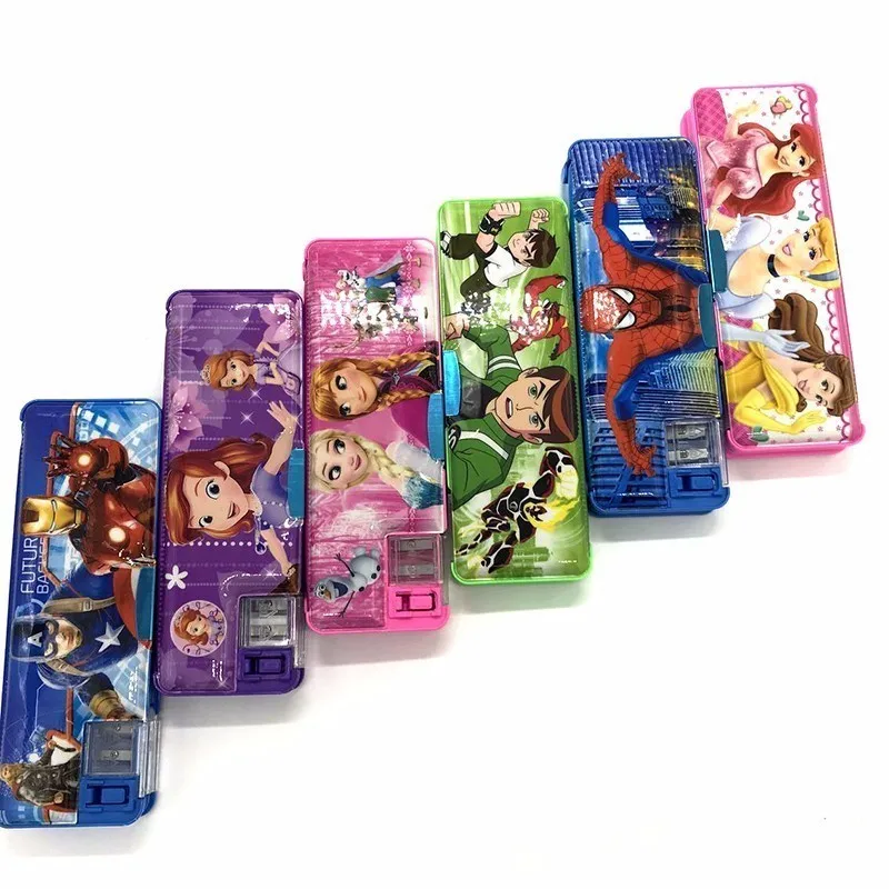 

School Gifts Boxes Pupil Men Multifunctional Creative Disney Child Pencil case Box Primary School Student material escolar