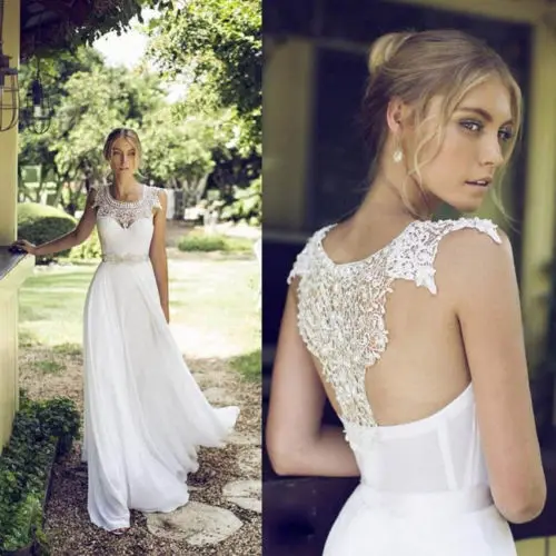 encaje blanco vestido de boda de playa 2017 vestidos de novia