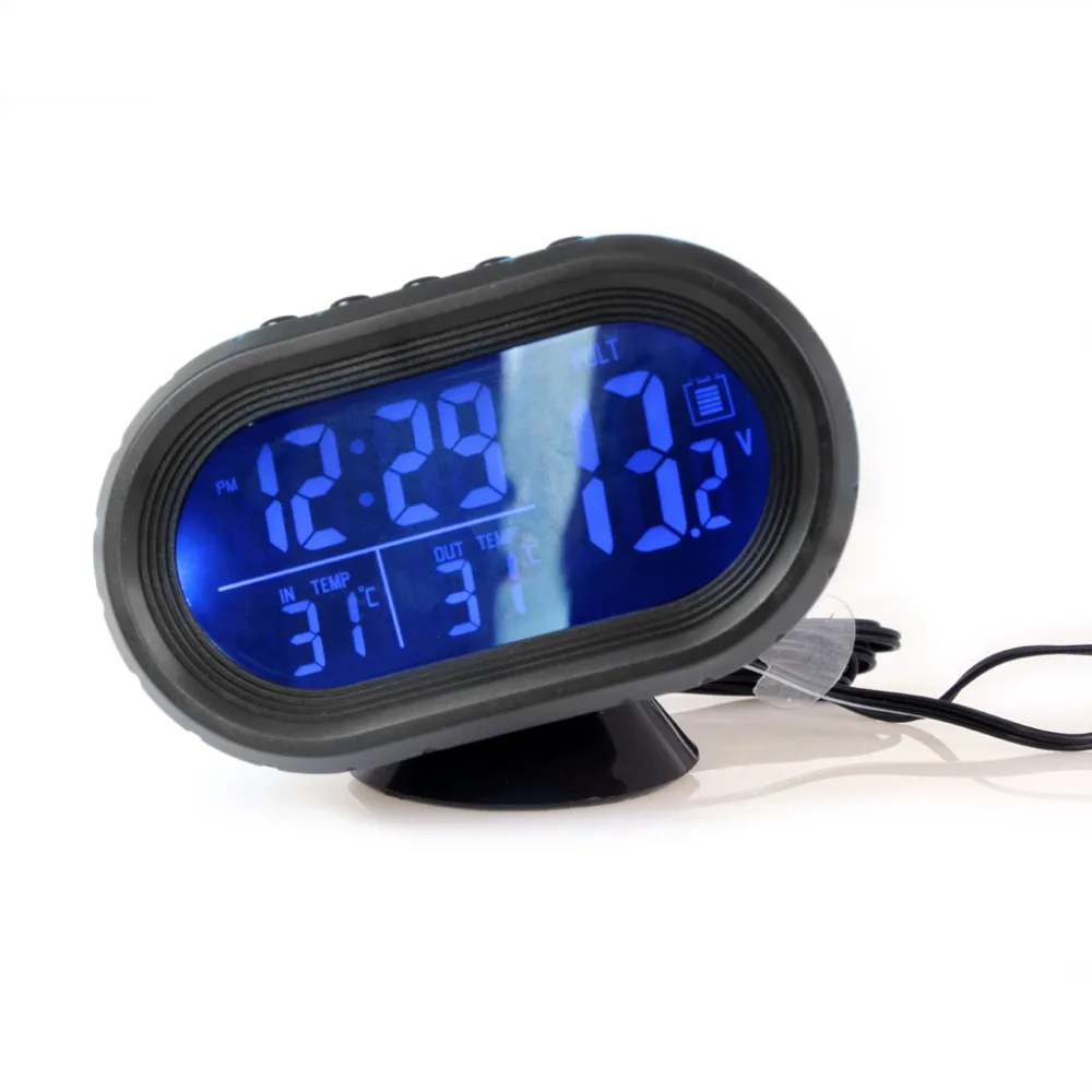 

Multi-functional 12V 24V Digital Car Auto Clock Voltage Temperature Thermometer Alarm Monitor