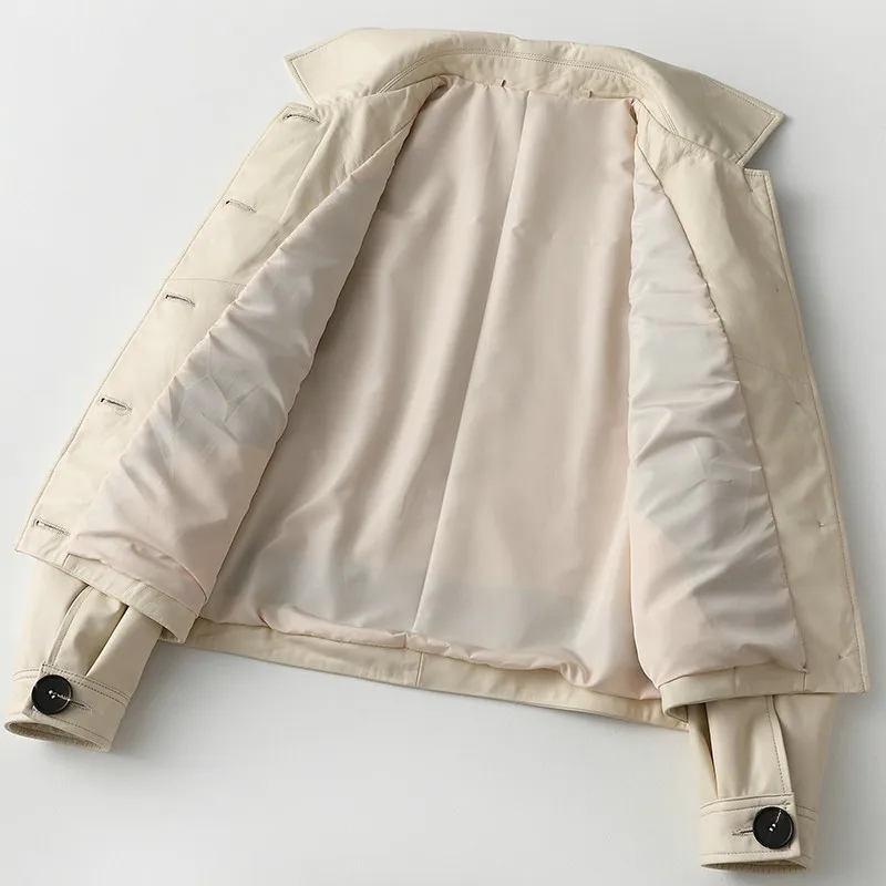 Куртка из натуральной кожи на весну и осень, женская одежда, Корейская винтажная куртка из овчины, уличная одежда, Chaqueta Mujer YS958001