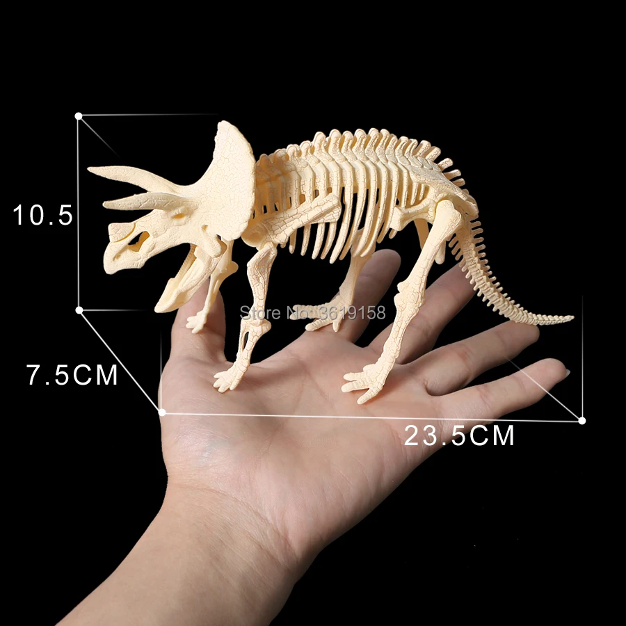 3D DIY динозавр Скелет собранные модели игрушки, 3d раскопки наборы для копания серии мини Трицератопс/Стегозавр/Велоцираптор головоломка игрушка