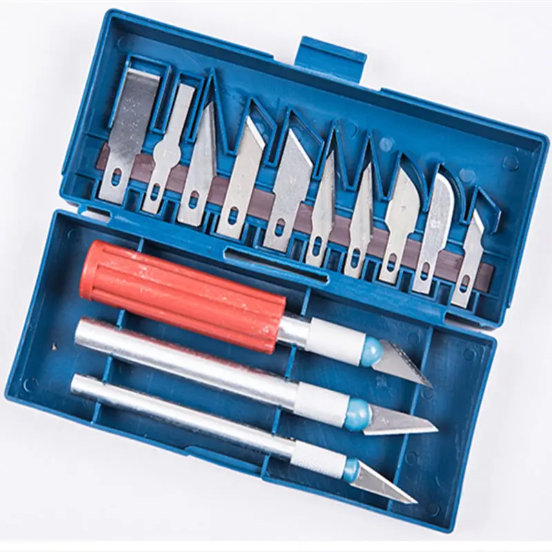 Дешевый 13 шт в 1 Precision нож из титанового сплава набор многофункциональная бритва резьба лезвие Набор для вырезания для резьбы корабль DIY телефон ремо...