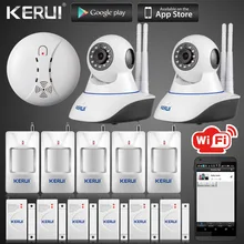 Kerui Беспроводная Ip-камера Wi-Fi 720 P HD Беспроводной Детектор Дыма Своих Датчик Для GSM Главная Охранной Системы Видеонаблюдения устройство