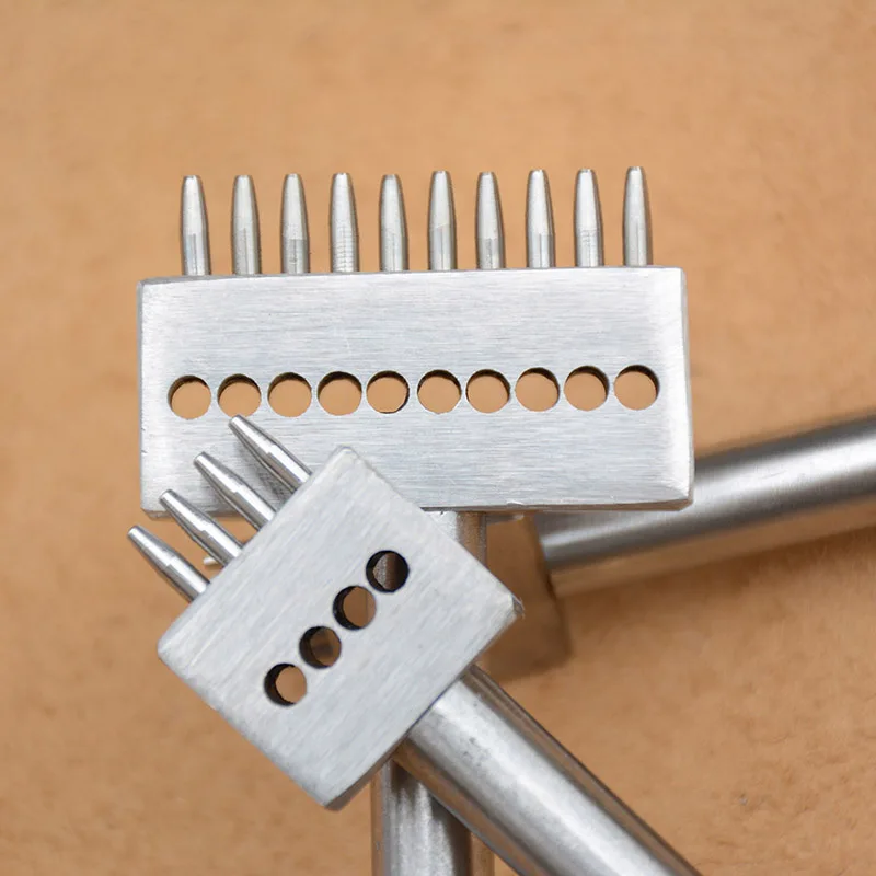 Leather Craft Pricking Iron Stitching Chisel Hole Punch DIY Leather Tools 4mm Spacing 1/2/4/6/10/ H