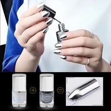 7 мл металлический лак для ногтей серебряный лак nagellak лак для ногтей vernis ongle Серебряный зеркальный хромированный лак для ногтей инструменты для дизайна ногтей TSLM1