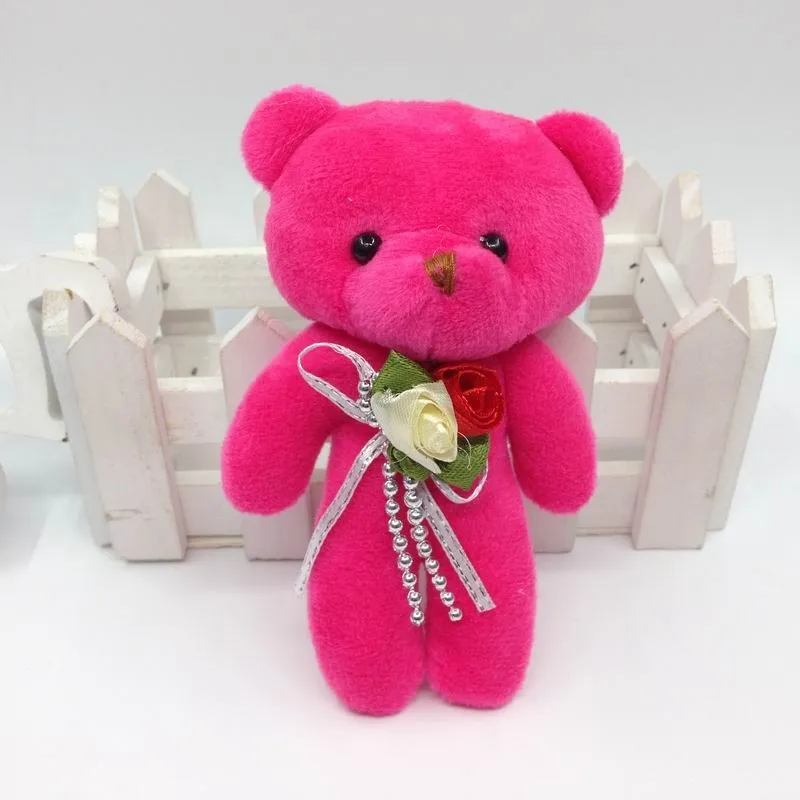 13cm stand bear with flower hat 5