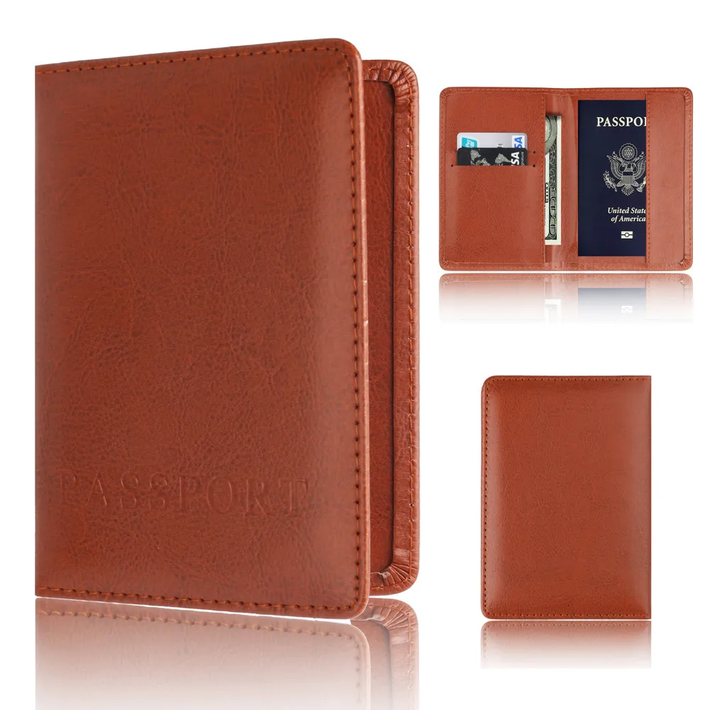 

Passport Holder Protector Wallet Business Card Soft Passport Cover Solid color multi-card passport card card purse quality 827