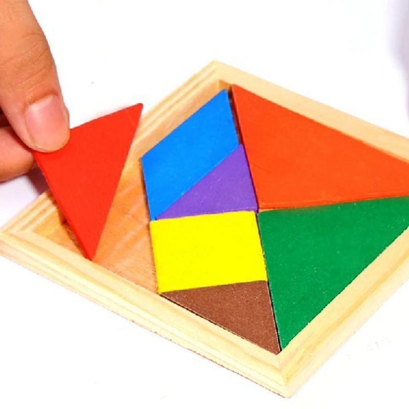 

New Children Mental Development Tangram Wooden Jigsaw Puzzle Brain Teaser Educational Toys For Kids Children Gift