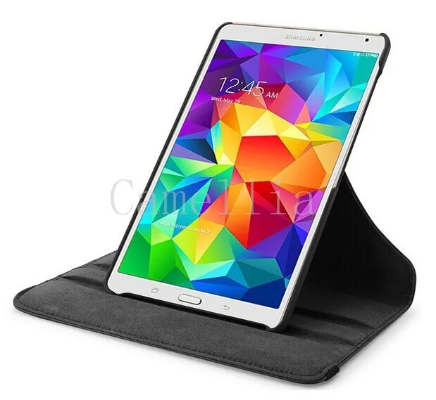 CucKooDo 100 шт./партия для Galaxy Tab S 8,4 '', 360 Вращающийся Смарт-Чехол из искусственной кожи для Samsung Galaxy Tab S 8,4 дюймов SM-700